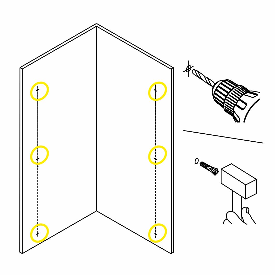 3. 1 Просверлите отверстия и вставьте дюбели.jpg 3. 1 Просверлите отверстия и вставьте дюбели.jpg