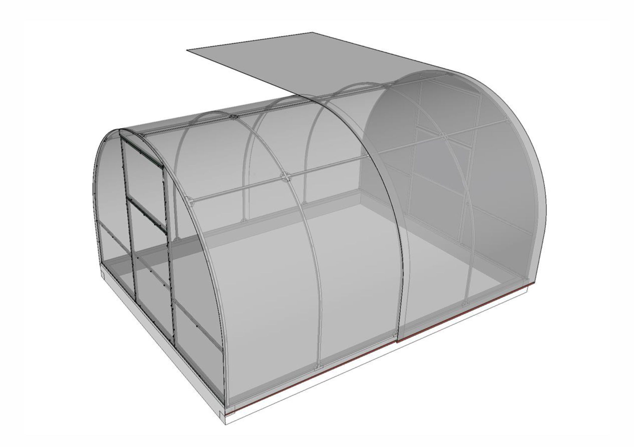 Шаг 8. Смонтируйте сотовый поликарбонат на туннель теплицы..jpg Шаг 8. Смонтируйте сотовый поликарбонат на туннель теплицы..jpg