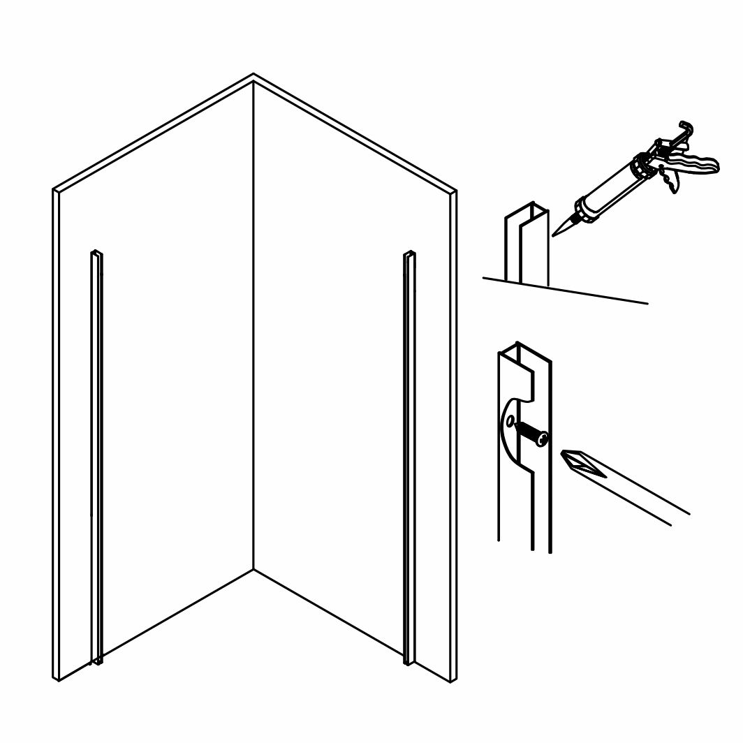 3.2 Приложите пристенные профили, обработанные санитарным силиконовым герметикоми зафиксируйте с помощью шурупов..jpg 3.2 Приложите пристенные профили, обработанные санитарным силиконовым герметикоми зафиксируйте с помощью шурупов..jpg