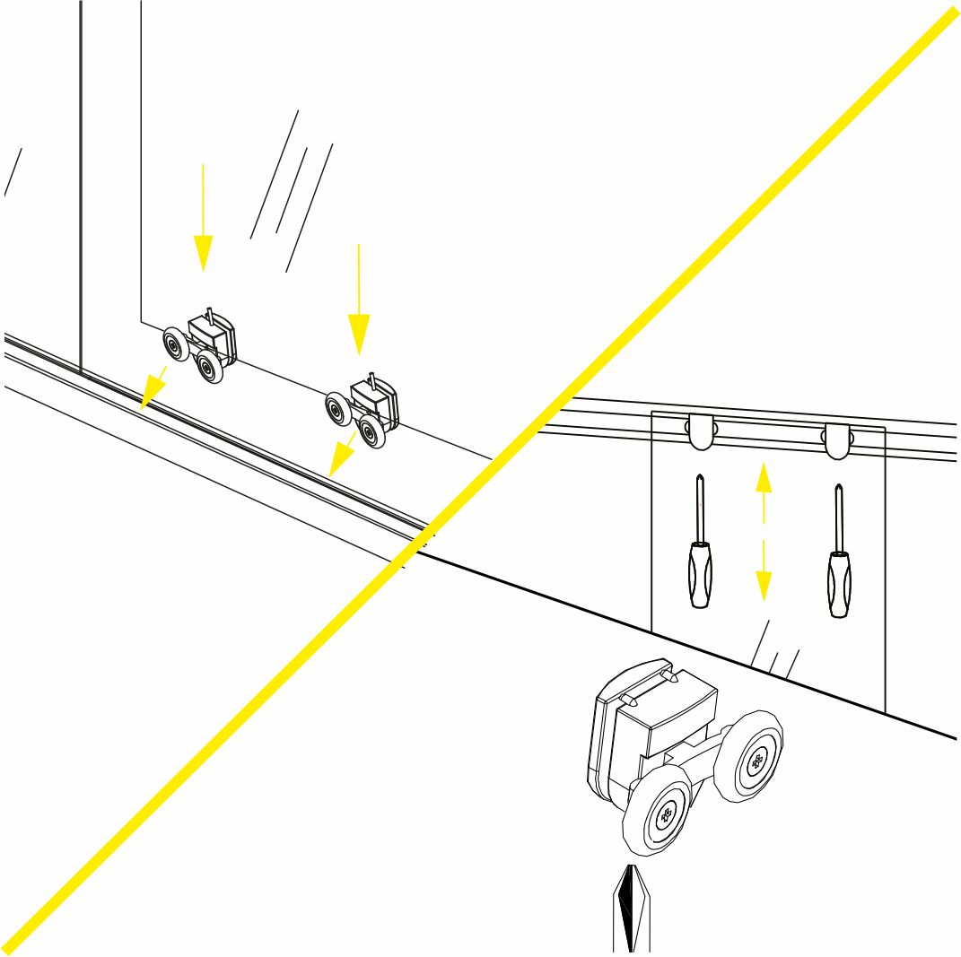 8 Установите верхние и нижние ролики на стекла дверей.jpg 8 Установите верхние и нижние ролики на стекла дверей.jpg